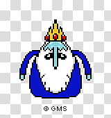 Custom Pixel Art Ice King from Adventure Time transparent background PNG clipart