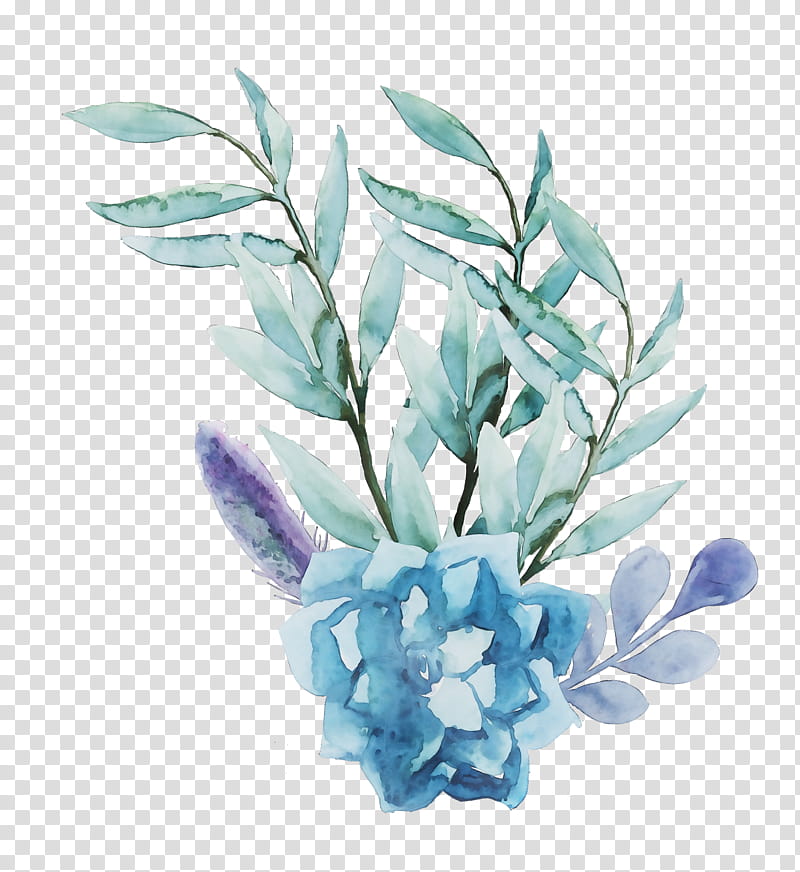 Watercolor Flower, Paint, Wet Ink, Flowerpot, Lilac, Branching, Plants, Blue transparent background PNG clipart