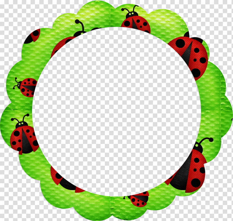 DeDecoraciones s, round red ladybug printed frame illustration transparent background PNG clipart