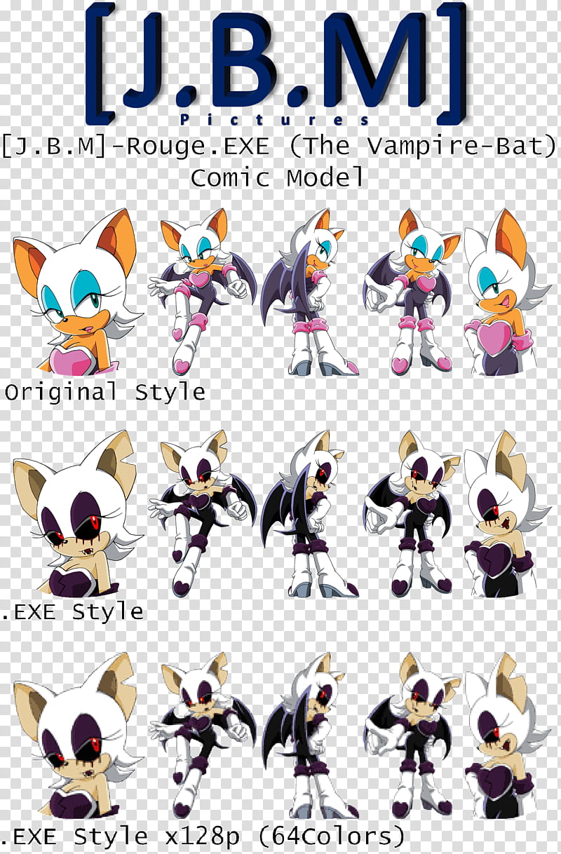 J B M ROUGE EXE the Vampire Bat Comic Model, multicolored female monster character illustration transparent background PNG clipart
