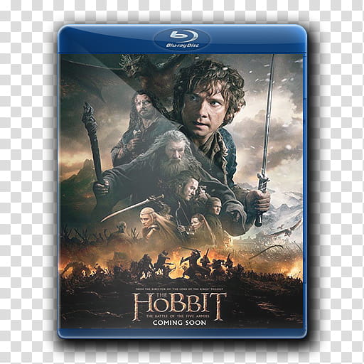 The Hobbit The Battle of the Five Armies  , bluraycover icon transparent background PNG clipart