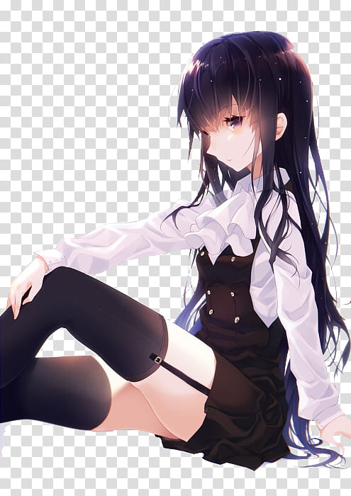 Inu x Boku SS De Renders, woman with black hair transparent background PNG clipart