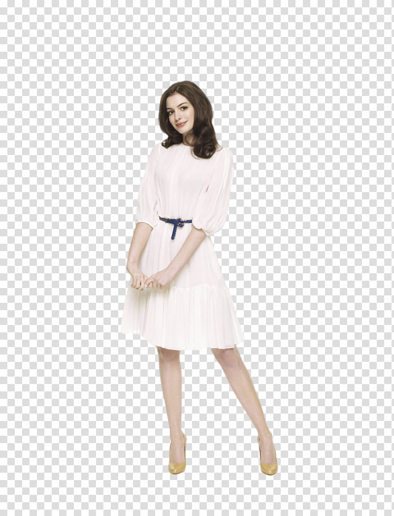 Anne Hathaway, Anne Hathaway in white dress transparent background PNG clipart
