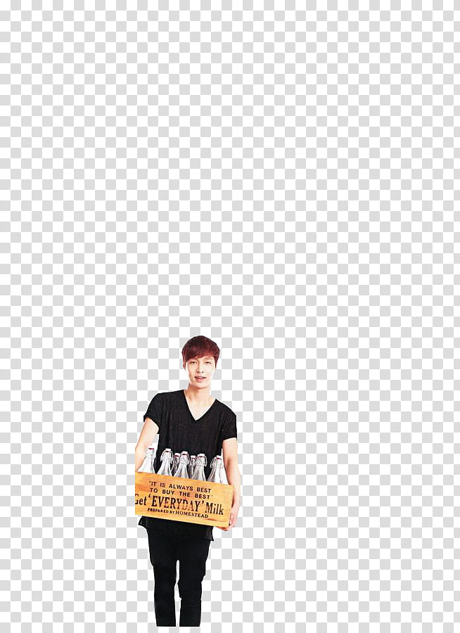EXO Bazaar, man holding crate of bottles transparent background PNG clipart