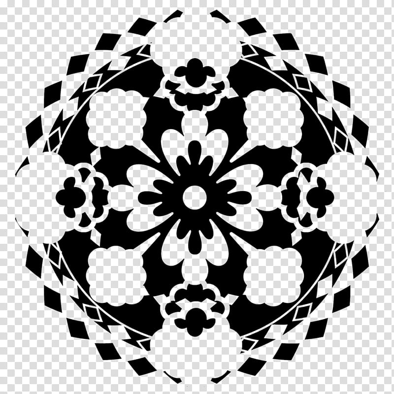 Resource HQ Kaleidoscopes, round black floral transparent background PNG clipart