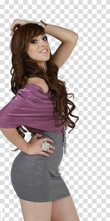 Marina, woman in purple top and gray skirt transparent background PNG clipart