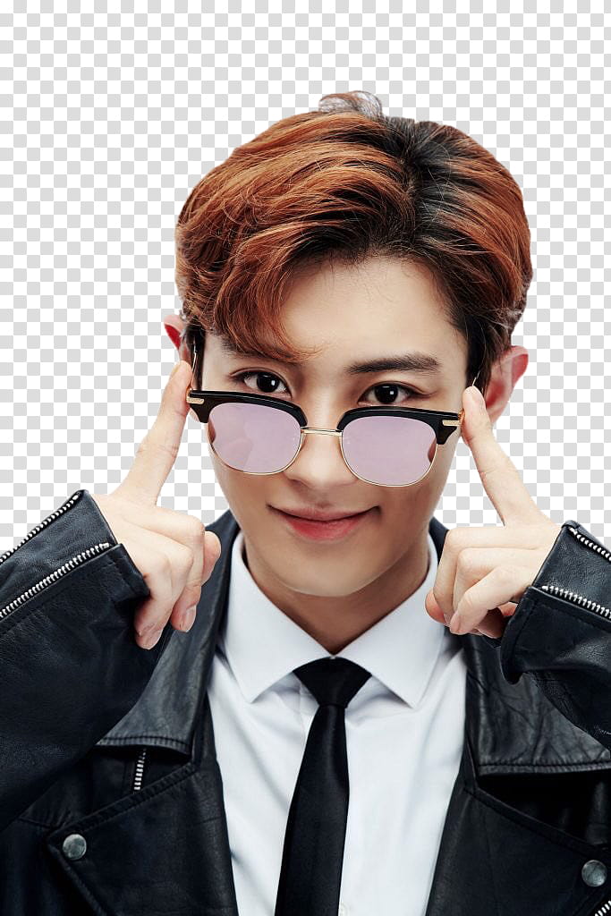 EXO S, man point finger on sunglasses transparent background PNG clipart