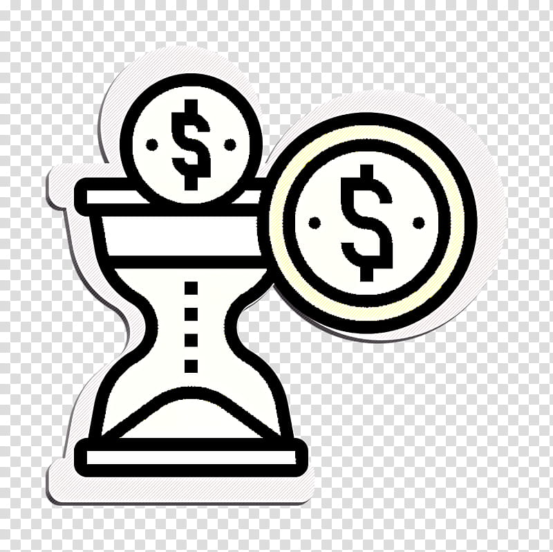 Saving and Investment icon Hourglass icon Time is money icon, Line Art, Symbol transparent background PNG clipart