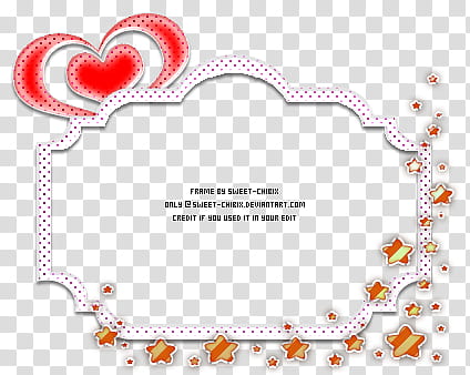 Cute Frames, white and red star-themed frame transparent background PNG clipart