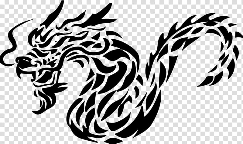 Dragon Drawing, Chinese Dragon, Stencil, Tattoo, Tail, Blackandwhite ...