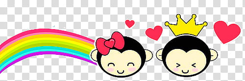 , two black monkey and rainbow transparent background PNG clipart