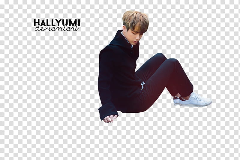 BTS HYYH pt , sitting man in black jacket transparent background PNG clipart