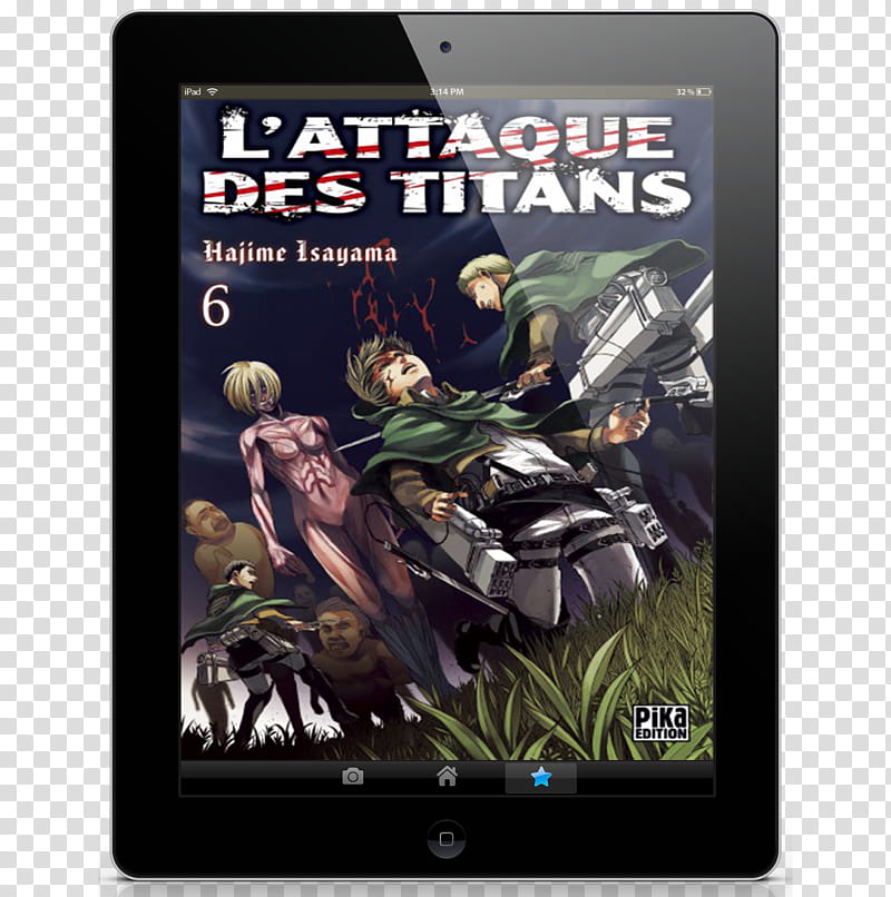 Ebook Pad Icon , L'attaque des Titans Tome  IPad Book transparent background PNG clipart