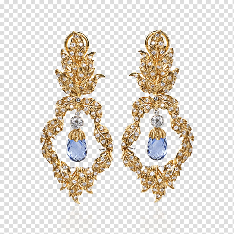 Leaf, Earring, Jewellery, Gemstone, Buccellati, Gold, Diamond, Diamond Earring transparent background PNG clipart