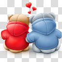 two red and blue teddy bears illustration transparent background PNG clipart
