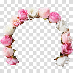 Flower Crowns, white and pink roses illustration transparent background PNG clipart