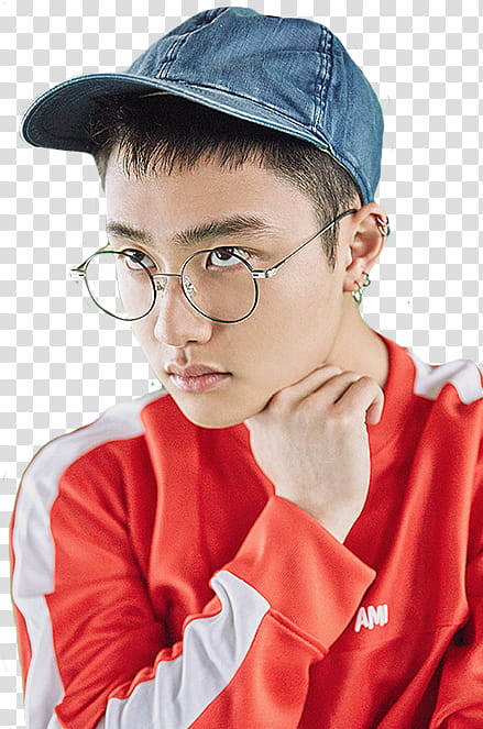 EXO EX ACT COMEBACK, man wearing blue denim cap transparent background PNG clipart