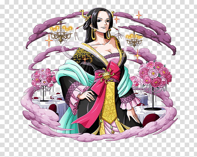 Boa Hancock the Pirate Empress, black-haired female anime character illustration transparent background PNG clipart