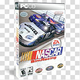 DVD Game Icons v, Nascar Sim Racing, PC-CD NASCAR EA Sports Sim Racing case transparent background PNG clipart