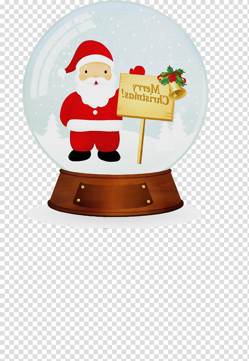 Santa claus, Snow Globe, Watercolor, Paint, Wet Ink, Cartoon transparent background PNG clipart