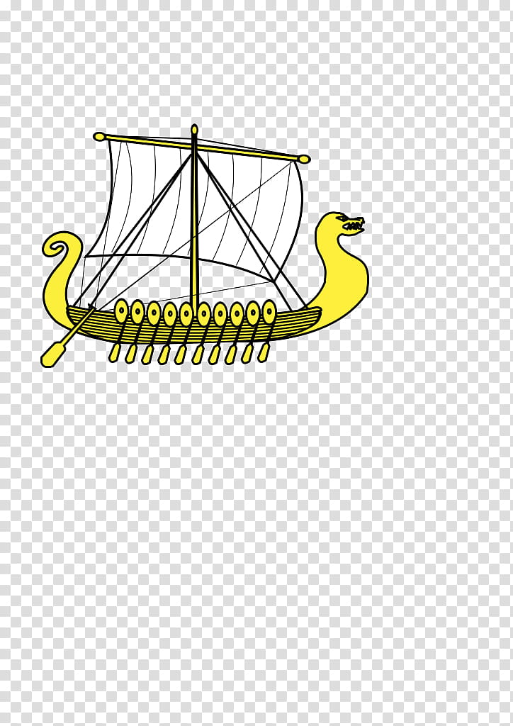 Boat, Sailing Ship, Longship, Angle, Galley, Yellow, Watercraft, Line transparent background PNG clipart