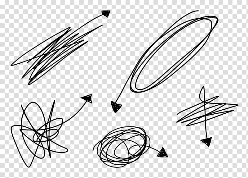 Scribble The Arrows, black lines drawing transparent background PNG clipart