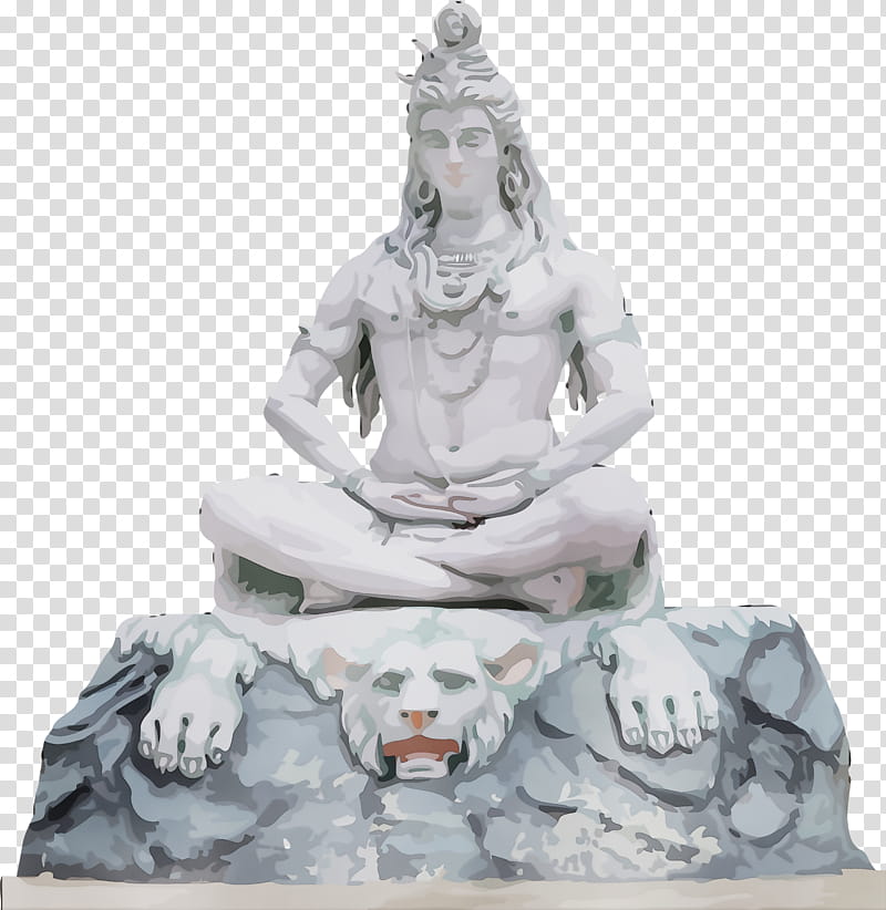 statue figurine stone carving sculpture monument, Maha Shivaratri, Happy Shivaratri, Lord Shiva, Watercolor, Paint, Wet Ink, Classical Sculpture transparent background PNG clipart