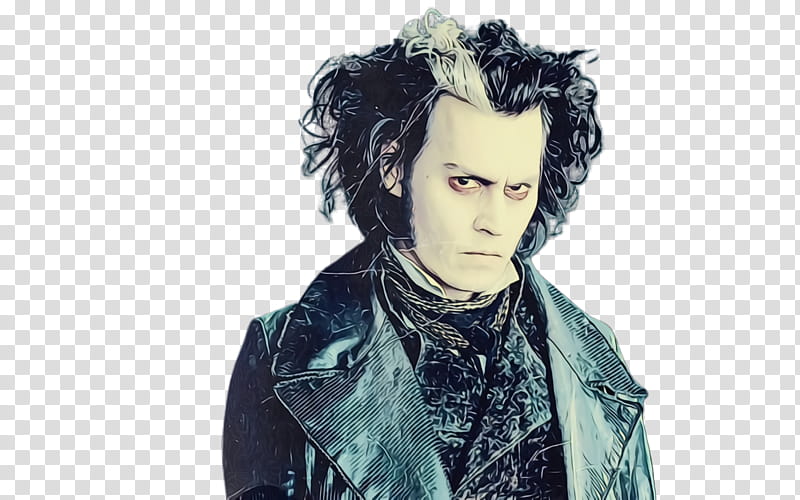 Hair, Watercolor, Paint, Wet Ink, Johnny Depp, Sweeney Todd The Demon Barber Of Fleet Street, Film, Fantastic Beasts And Where To Find Them transparent background PNG clipart