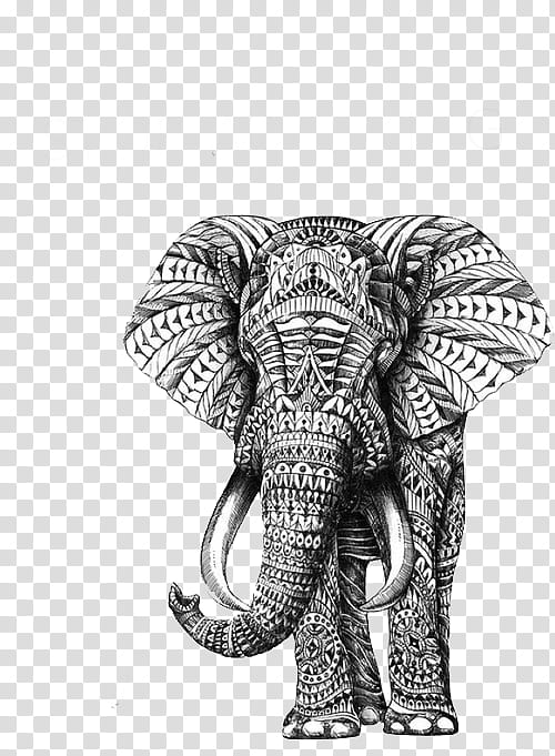 Overlays y firmas , gray and black tribal elephant art transparent background PNG clipart
