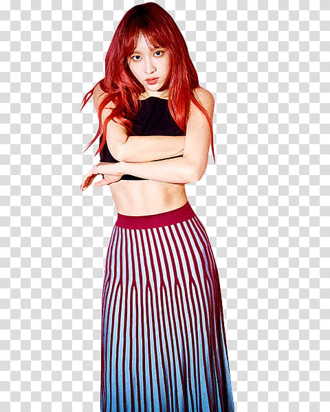 HANI EXID, women's black sleeveless crop-top transparent background PNG clipart