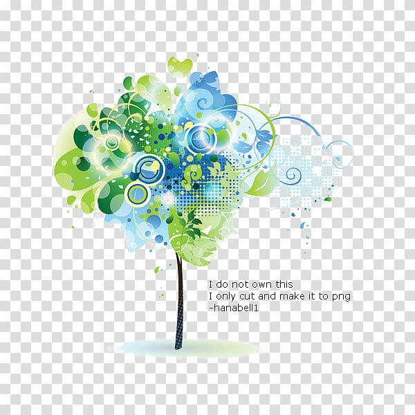 Colorful Tree, green, teal, and yellow tree illustration with I do not own this I only cut make it to , hanabell text transparent background PNG clipart