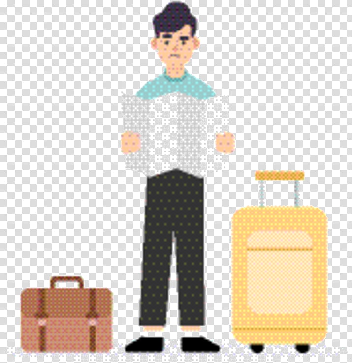 Suitcase, Human Behavior, Cartoon, Line, Standing, Baggage, Luggage And Bags transparent background PNG clipart