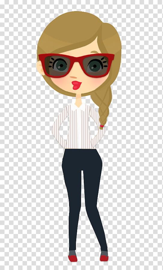 Taylor Swift doll, brown haired girl wearing red sunglasses illustration transparent background PNG clipart