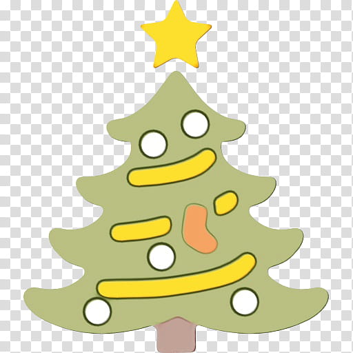 Christmas Tree Emoji, Christmas Day, Fir, Emoticon, Christmas Lights, Christmas Lights Etc, Bombka, Yellow transparent background PNG clipart