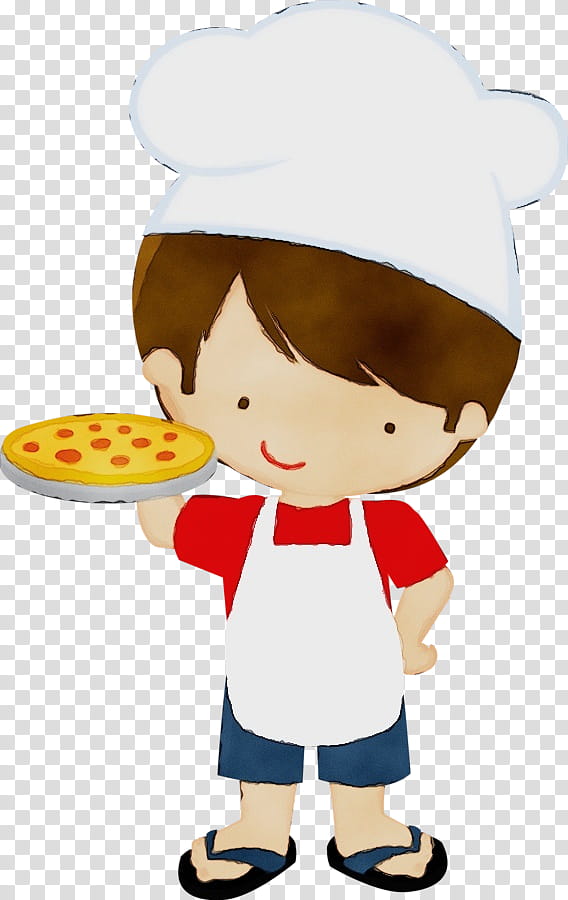cartoon cook child chef, Watercolor, Paint, Wet Ink, Cartoon, Dish, Food, Side Dish transparent background PNG clipart