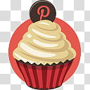 CUPCAKE SOCIAL ICON, beige icing coated cupcake transparent background PNG clipart