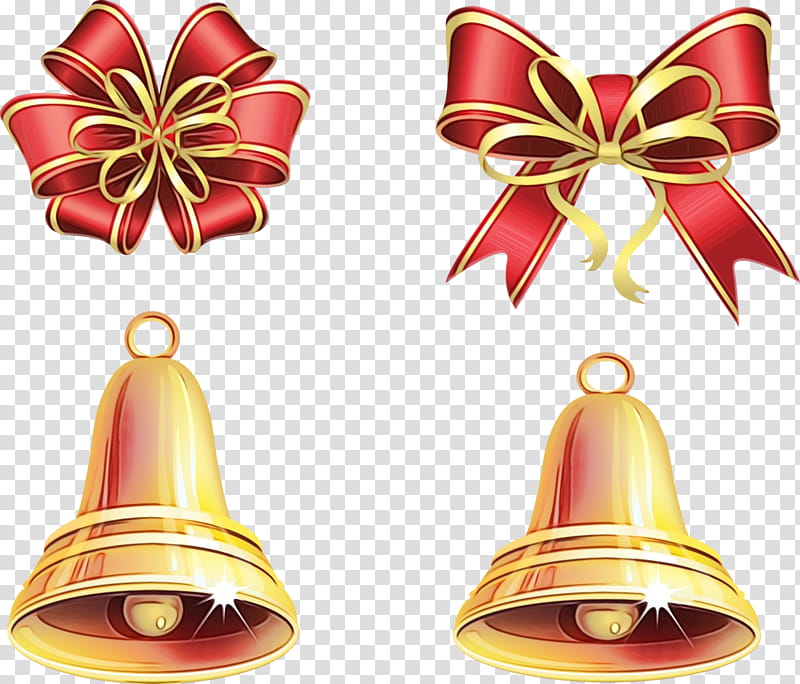 Christmas ornament, Watercolor, Paint, Wet Ink, Bell, Holiday Ornament, Cone, Handbell transparent background PNG clipart