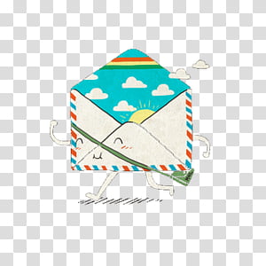 cositas tipo vintage, white and multicolored envelope illustration transparent background PNG clipart thumbnail