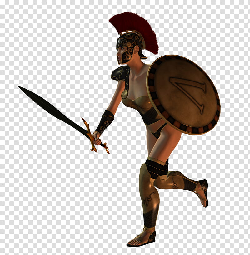 Spartana Female Warrior , Spartan woman warrior D model transparent background PNG clipart