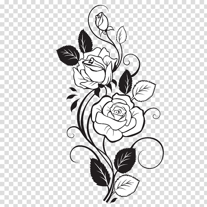 Transparent Rose Stencil Png Image, Rose Sketch Png - Stencil Rose