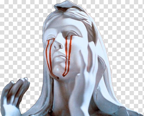 MONY Set, crying woman with blood white ceramic statue transparent background PNG clipart