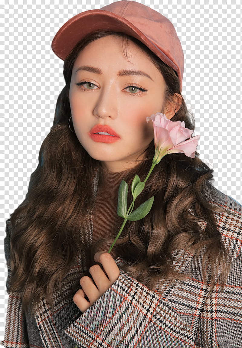 Park Sora Model STYLENANDA, pink cap transparent background PNG clipart