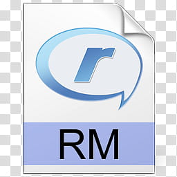 Media FileTypes, white and blue RM icon transparent background PNG clipart