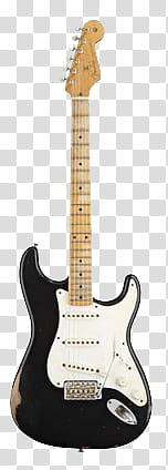 Fenders Guitars, black and white stratocaster guitar transparent background PNG clipart