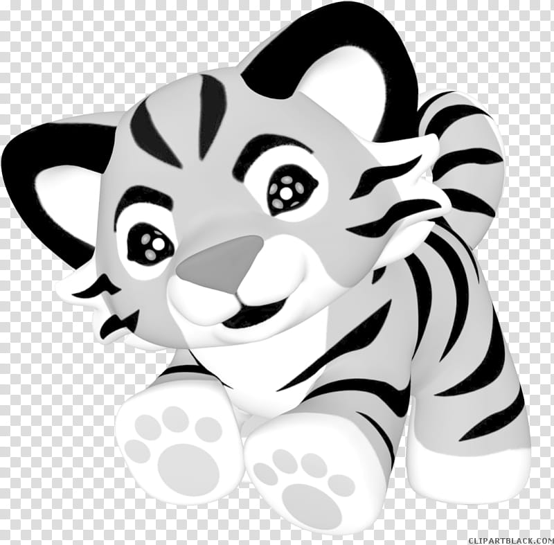 Cats, Tiger, Infant, Cuteness, Blackandwhite, Head, Cartoon, Wildlife transparent background PNG clipart