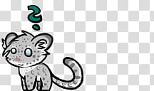 Shimeji Snow Leopard, gray leopard illustration transparent background PNG clipart