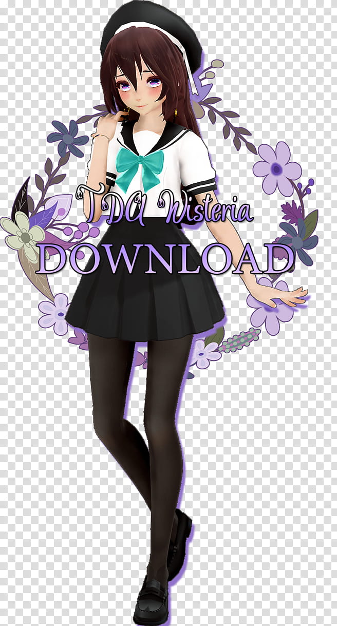 [] TDA Wisteria [uniform] + subs gift!~, female anime character transparent background PNG clipart