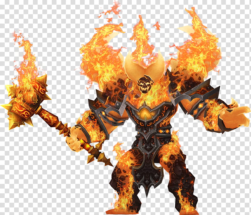 Ragnaros Lord of Fire, flaming monster illustration transparent background PNG clipart