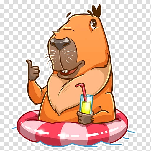 Beaver, Capybara, Telegram, Sticker, Drawing, Cartoon, Horse Grooming transparent background PNG clipart