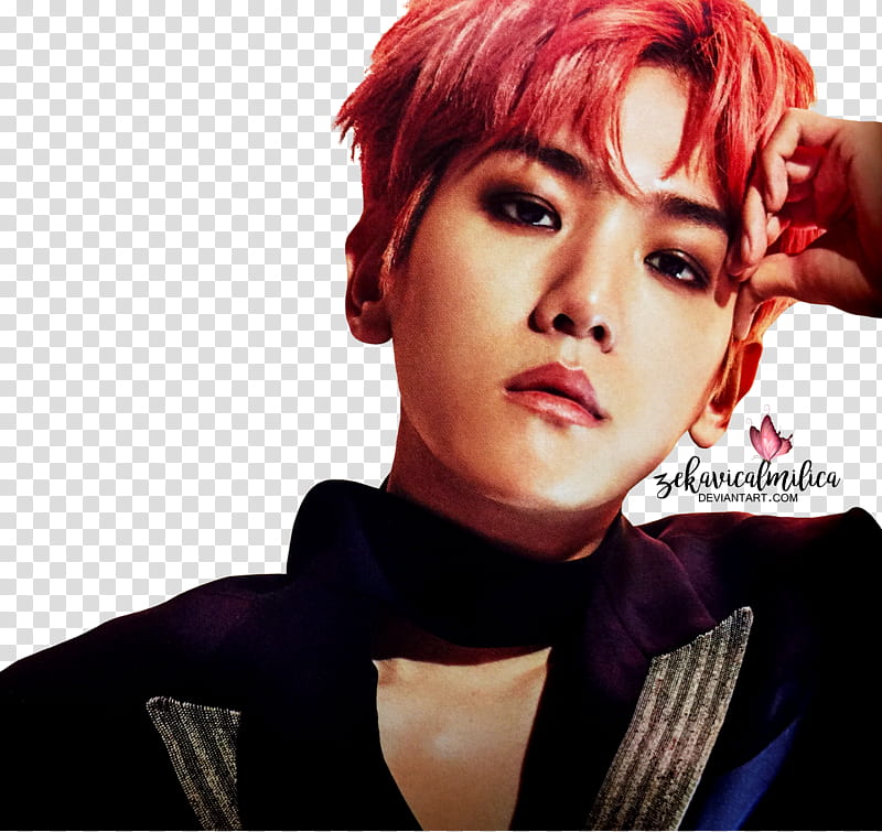 EXO CBX Baekhyun MAGIC, man wearing black top transparent background PNG clipart